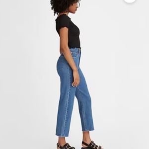 Levis Premium Ribcage Straight Ankle Womans Jeans Size 30 Medium Wash High Rise